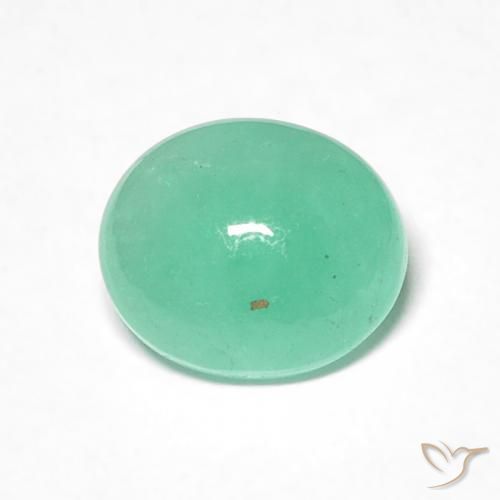 0.97ct طبيعي أخضر سرخسى زمرد, بيضوي, نصف شفاف