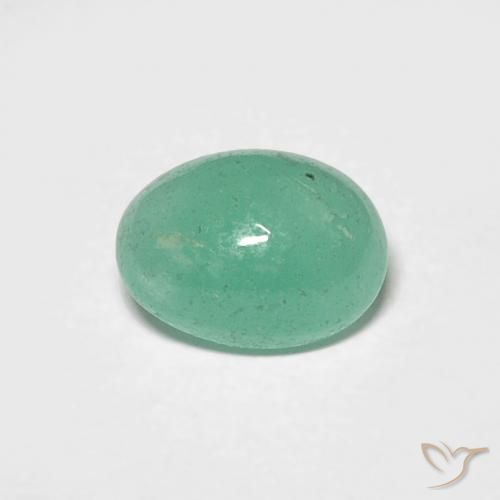 0.75ct طبيعي اخضر فاتح زمرد, بيضوي, نصف شفاف