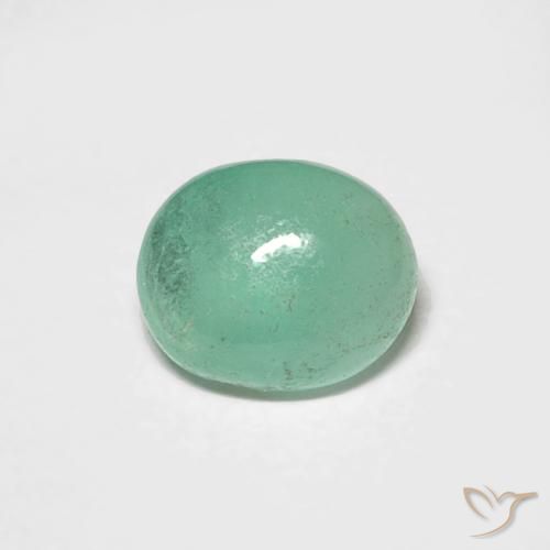 0.67ct طبيعي أخضر فستقى زمرد, بيضوي, نصف شفاف