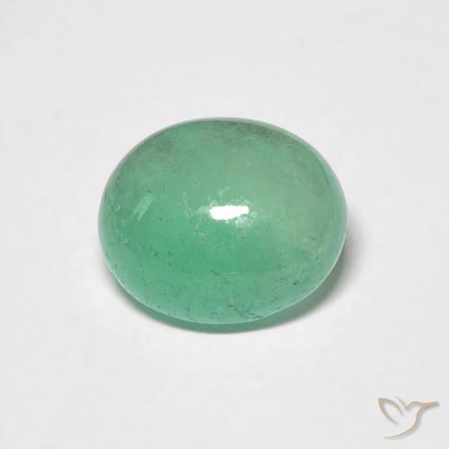 0.97ct طبيعي أخضر فستقى زمرد, بيضوي, نصف شفاف