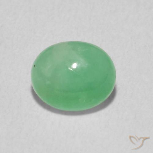 0.78ct طبيعي اخضر زاهى زمرد, بيضوي, نصف شفاف