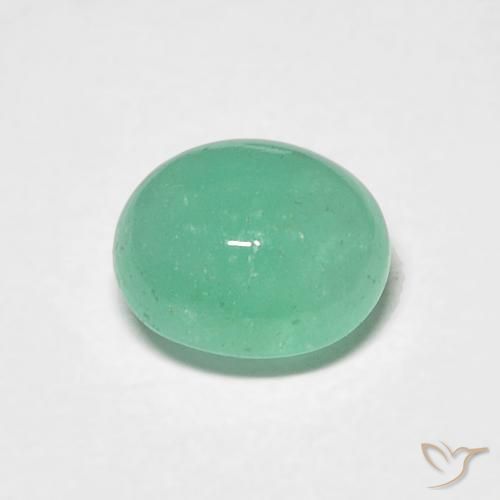 0.97ct طبيعي اخضر زاهى زمرد, بيضوي, نصف شفاف