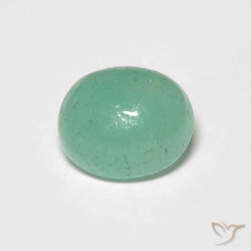 0.78ct طبيعي اخضر فاتح زمرد, بيضوي, نصف شفاف