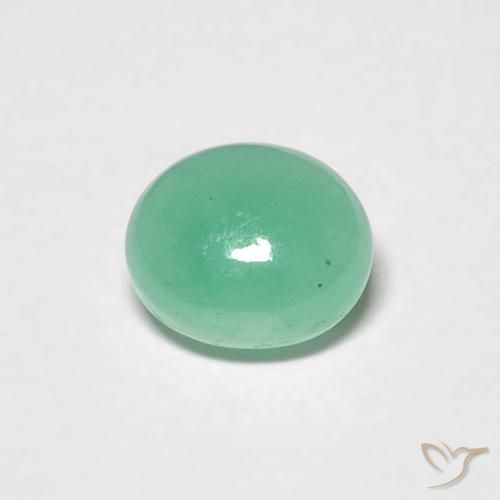 0.75ct طبيعي أخضر فستقى زمرد, بيضوي, نصف شفاف