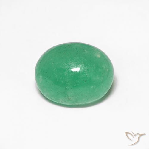 0.35ct طبيعي اخضر فاتح زمرد, بيضوي, نصف شفاف