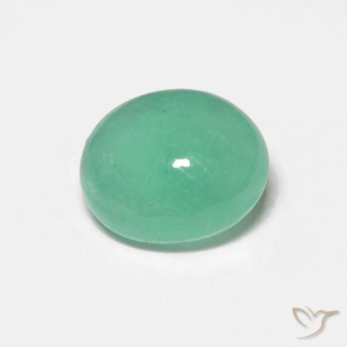 0.42ct طبيعي اخضر فاتح زمرد, بيضوي, نصف شفاف