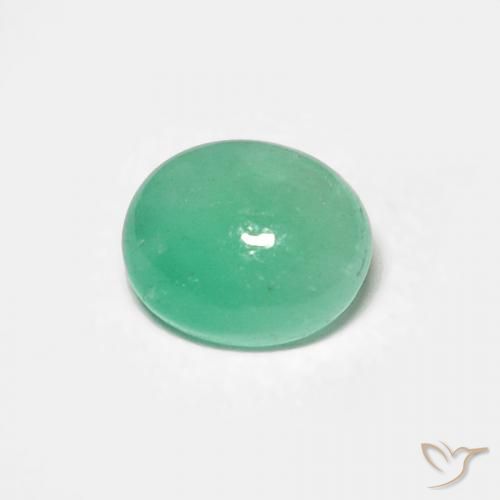 0.54ct طبيعي اخضر فاتح زمرد, بيضوي, نصف شفاف