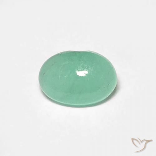 0.37ct طبيعي اخضر زاهى زمرد, بيضوي, نصف شفاف