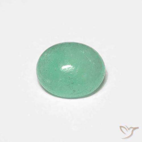 0.43ct طبيعي اخضر فاتح زمرد, بيضوي, نصف شفاف