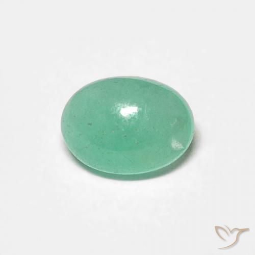 0.52ct طبيعي اخضر فاتح زمرد, بيضوي, نصف شفاف