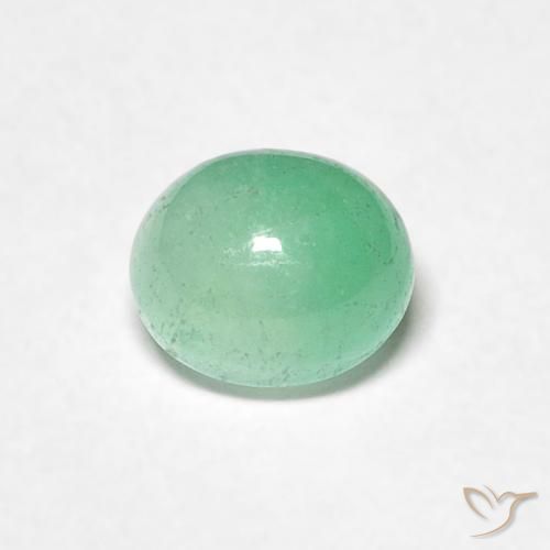 0.73ct طبيعي اخضر فاتح زمرد, بيضوي, نصف شفاف
