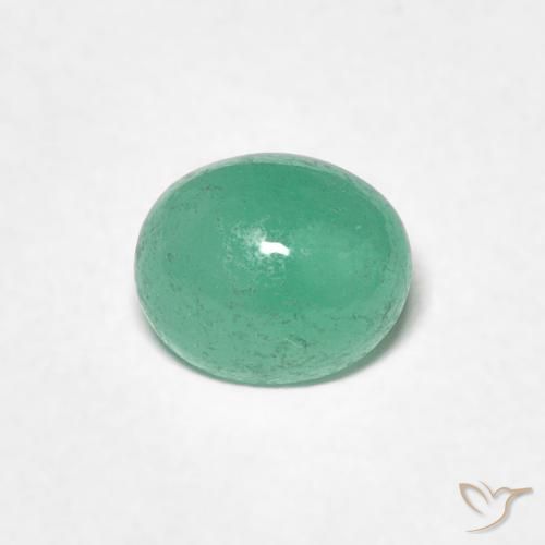 0.73ct طبيعي اخضر فاتح زمرد, بيضوي, نصف شفاف