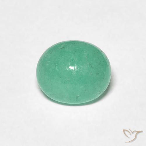0.94ct طبيعي اخضر زاهى زمرد, بيضوي, نصف شفاف