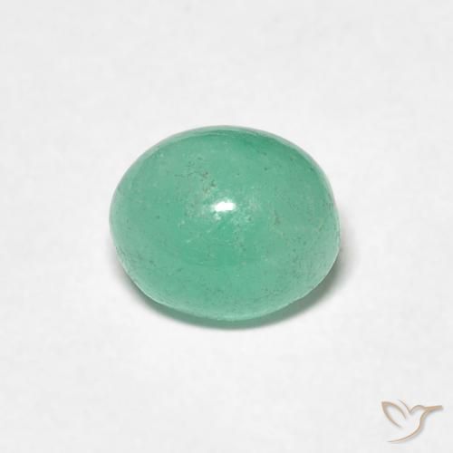 0.93ct طبيعي اخضر زاهى زمرد, بيضوي, نصف شفاف