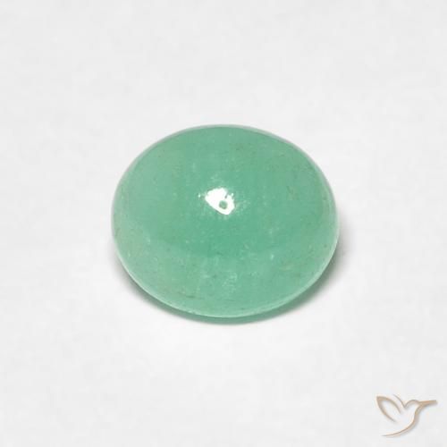 0.72ct طبيعي أخضر فستقى زمرد, بيضوي, نصف شفاف