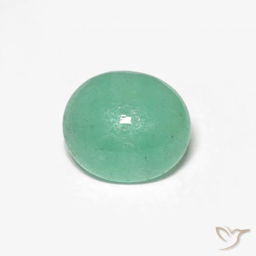 0.80ct طبيعي اخضر فاتح زمرد, بيضوي, نصف شفاف