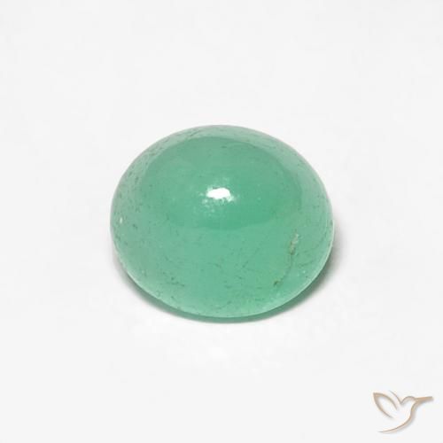0.92ct طبيعي أخضر فستقى زمرد, بيضوي, نصف شفاف