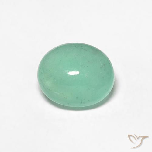0.77ct طبيعي أخضر فستقى زمرد, بيضوي, نصف شفاف