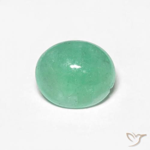 0.94ct طبيعي اخضر زاهى زمرد, بيضوي, نصف شفاف