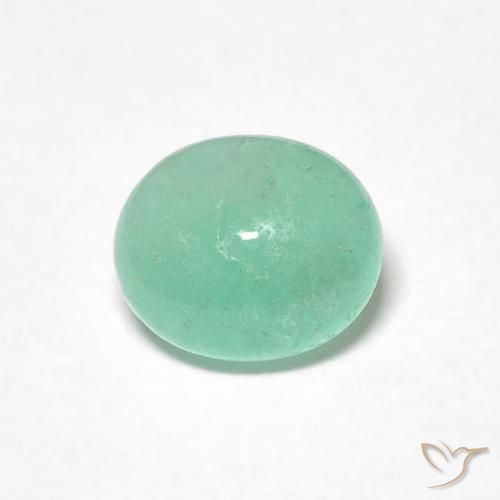 0.71ct طبيعي اخضر فاتح زمرد, بيضوي, نصف شفاف