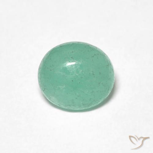 0.70ct طبيعي اخضر زاهى زمرد, بيضوي, نصف شفاف