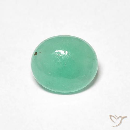 0.68ct طبيعي اخضر زاهى زمرد, بيضوي, نصف شفاف