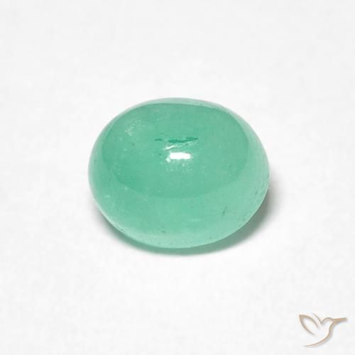 0.78ct طبيعي اخضر زاهى زمرد, بيضوي, نصف شفاف