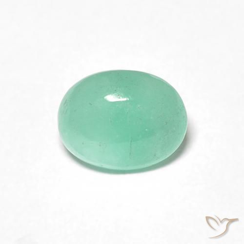 0.85ct طبيعي أخضر فستقى زمرد, بيضوي, نصف شفاف