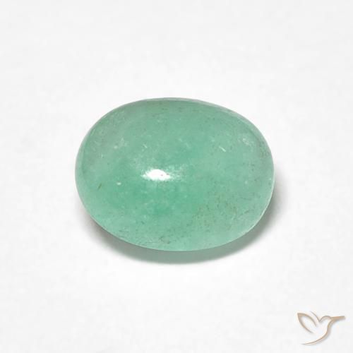 0.80ct طبيعي أخضر فستقى زمرد, بيضوي, نصف شفاف