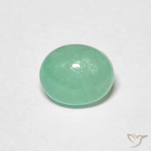 0.58ct طبيعي اخضر فاتح زمرد, بيضوي, نصف شفاف
