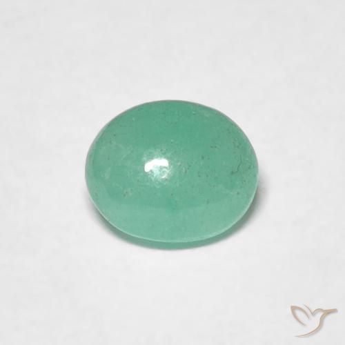 0.56ct طبيعي أخضر نعناعى كثيف زمرد, بيضوي, نصف شفاف