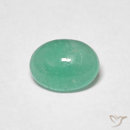 0.50ct طبيعي أخضر متوسط زمرد, بيضوي, نصف شفاف