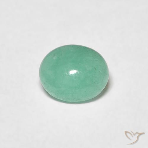 0.41ct طبيعي أخضر سرخسى زمرد, بيضوي, نصف شفاف