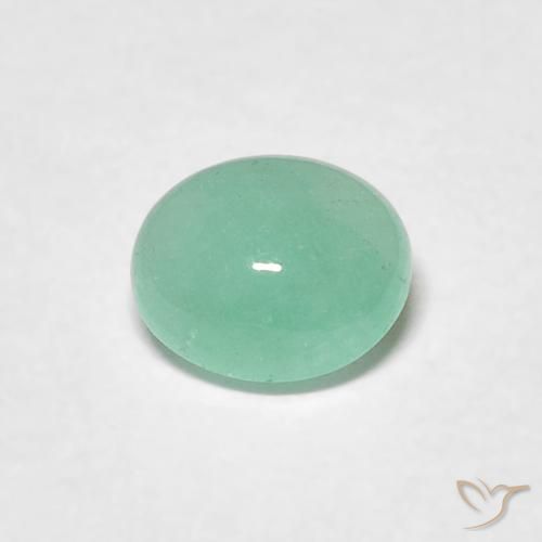 0.54ct طبيعي أخضر متوسط زمرد, بيضوي, نصف شفاف