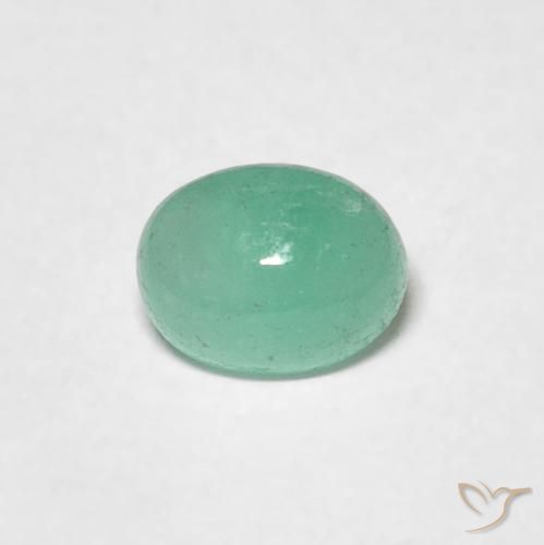 0.50ct طبيعي أخضر سرخسى زمرد, بيضوي, نصف شفاف