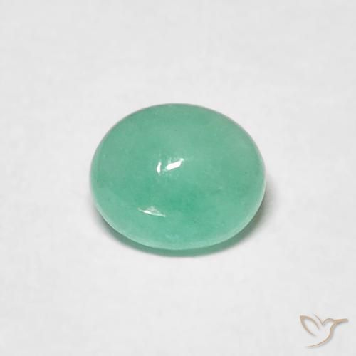 0.56ct طبيعي أخضر سرخسى زمرد, بيضوي, نصف شفاف