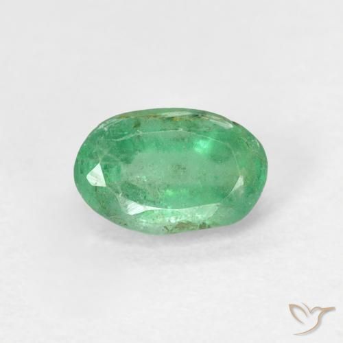 0.55ct طبيعي أخضر أزرق زمرد, بيضوي, SI
