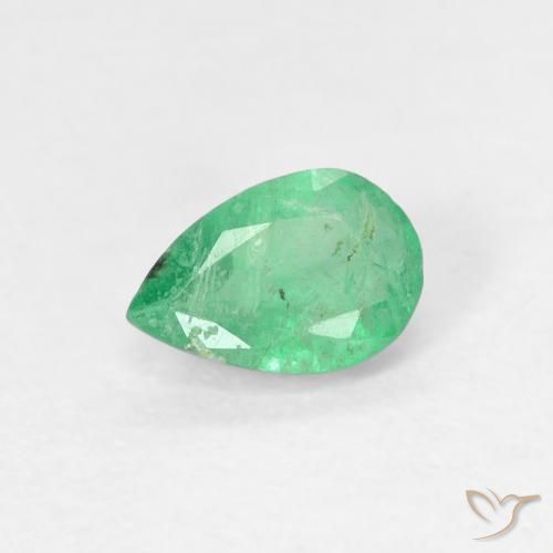 0.40ct طبيعي أخضر متوسط زمرد, شكل الكمثرى, SI