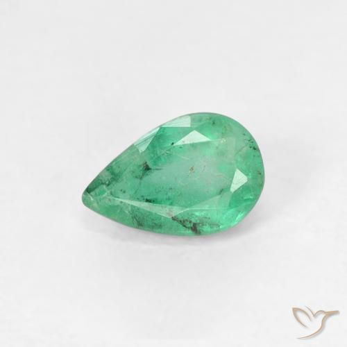 0.42ct طبيعي أخضر متوسط زمرد, شكل الكمثرى, SI