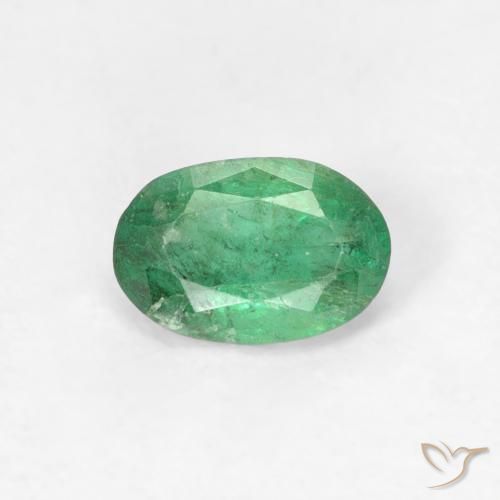 0.46ct طبيعي أخضر متوسط زمرد, بيضوي, SI