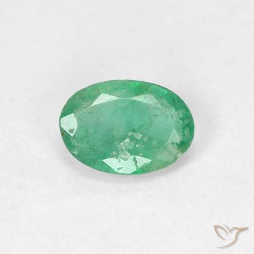 0.42ct طبيعي أخضر متوسط زمرد, بيضوي, SI