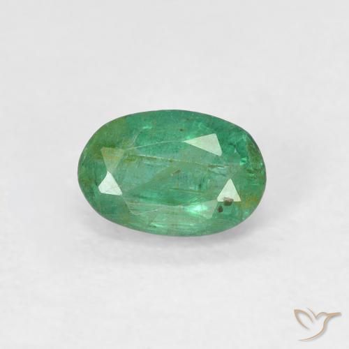 0.50ct طبيعي أخضر فاتح متوسط زمرد, بيضوي, SI
