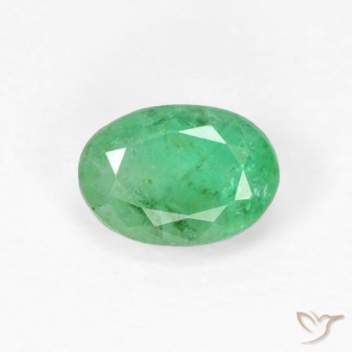 0.58ct طبيعي اخضر زاهى زمرد, بيضوي, SI