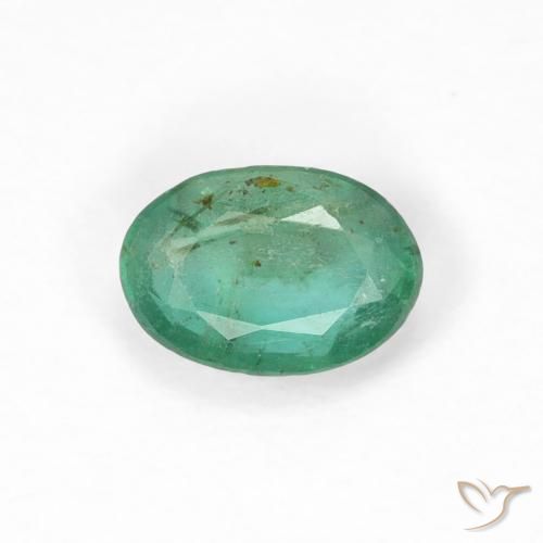 0.50ct طبيعي أخضر رائع زمرد, بيضوي, SI