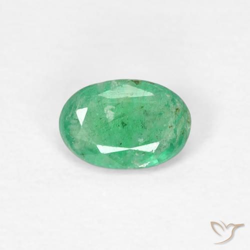 0.33ct طبيعي اخضر زاهى زمرد, بيضوي, SI
