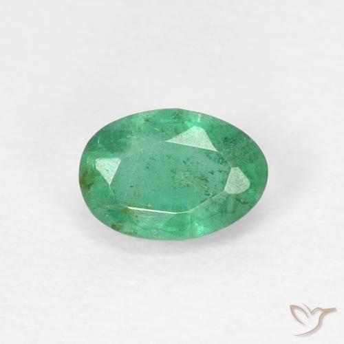 0.53ct طبيعي أخضر أزرق زمرد, بيضوي, SI