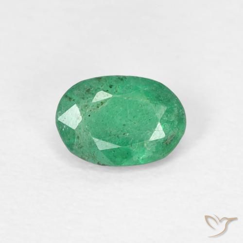 0.42ct طبيعي أخضر دافئ زمرد, بيضوي, SI