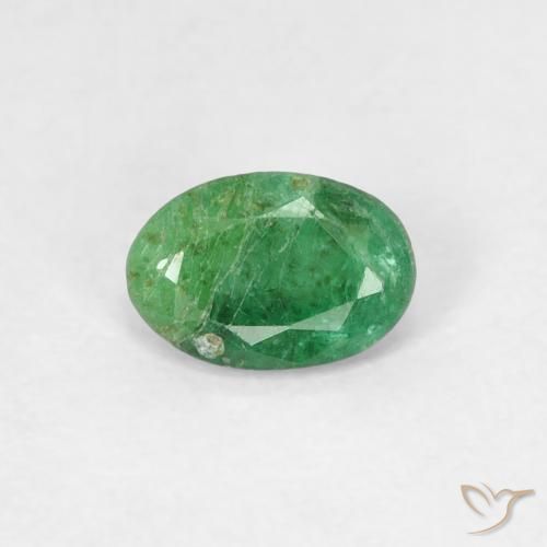 0.37ct طبيعي أخضر متوسط زمرد, بيضوي, SI