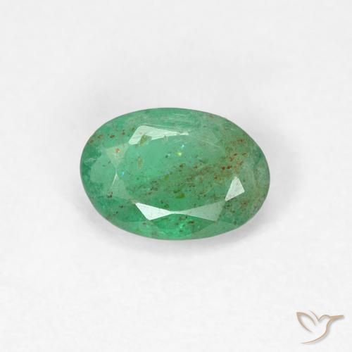 0.41ct طبيعي اخضر فاتح زمرد, بيضوي, SI