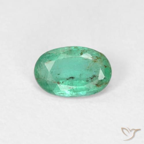 0.38ct طبيعي أخضر متوسط زمرد, بيضوي, SI